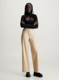 Beige Wide Leg Knit Trousers  Women