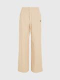 Beige Wide Leg Knit Trousers  Women