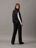 Black Relaxed Sateen Bomber Vest  Women