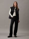 Black Relaxed Sateen Bomber Vest  Women