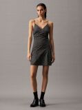 Black All-Over Logo Slip Dress  Women