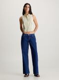 Green Cotton Poplin Sleeveless Shirt  Women
