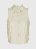 Green Cotton Poplin Sleeveless Shirt  Women