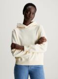 Beige Cotton Terry Hoodie  Women