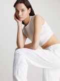 White Relaxed Monogram Joggers  Women