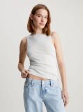 White Slim Knit Open Back Tank Top  Women