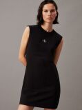 Black Relaxed Sleeveless T-shirt Dress  Women