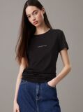 Black Slim Monogram T-shirt  Women