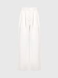 White Cotton Twill Straight Trousers  Women