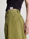 Green Cotton Twill Straight Trousers  Women