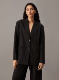 Black Soft Crepe Pinstripe Blazer  Women