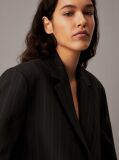 Black Soft Crepe Pinstripe Blazer  Women