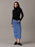 Black Slim Ribbed Roll Neck Jumper  Women