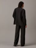 Black Soft Crepe Pinstripe Trousers  Women