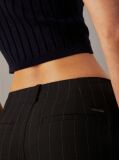 Black Soft Crepe Pinstripe Trousers  Women