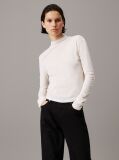 White Sheer Knit Long Sleeve Top  Women