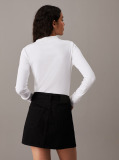 White Long Sleeve Ribbed Polo Bodysuit  Women