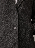 Grey Wool Melange Long Coat  Women