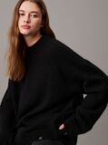 Black Relaxed Wool Blend Jumper  Women