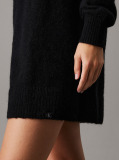 Black Soft wool blend jumper dress with V-neckline  Women