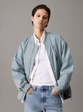 Grey Long Padded Bomber Jacket  Women