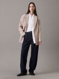 Beige Relaxed Double-Breasted Blazer  Women