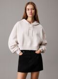 Grey Boxy Cotton Terry Hoodie  Women
