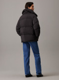 Black Relaxed Down Puffer Jacket  Women