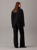 Black Relaxed Cotton Flannel Trousers  Women
