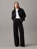 Black Relaxed Cotton Flannel Trousers  Women