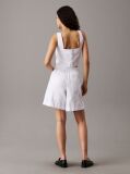 White Cotton Linen Twill Shorts  Women