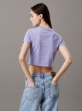 Purple Cropped Cotton Stretch T-shirt  Women