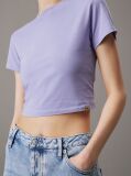 Purple Cropped Cotton Stretch T-shirt  Women