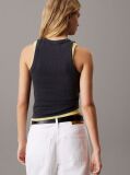Black Slim Ribbed Cotton Tank Top  Women