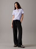 Black Relaxed Straight Drawstring Trousers  Women