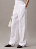 White Soft Cotton Linen Trousers  Women