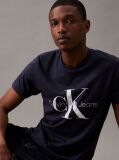Μπλε Slim T-Shirt Με Μονόγραμμα  Άνδρας