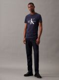 Μπλε Slim T-Shirt Με Μονόγραμμα  Άνδρας