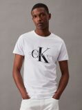 Λευκό Slim T-Shirt Με Μονόγραμμα  Άνδρας