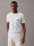 White Slim Monogram Pocket T-Shirt  Men