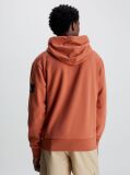 Orange Cotton Badge Hoodie  Men