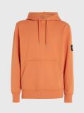 Orange Cotton Badge Hoodie  Men