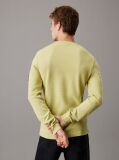 Green Slim Long Sleeve Waffle T-shirt  Men