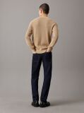 Beige Waffle Cotton Badge Jumper  Men