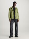 Green Relaxed Hooded Nylon Windbreaker  Men