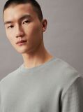 Green Slim Long Sleeve Waffle T-shirt  Men