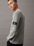 Green Slim Long Sleeve Waffle T-shirt  Men
