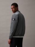Grey Padded Nylon Zip Up Jacket  Men