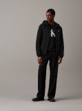 Black Nylon Hooded Zip Up Jacket  Men