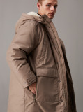 Beige Cotton Nylon Padded Parka Coat  Men
